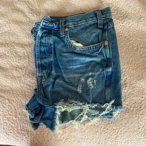 Distressed Denim Shorts